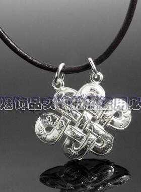 S925纯银中国结连接片吊坠