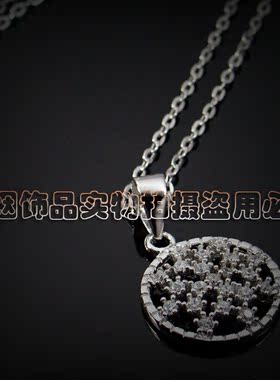 饰品925银微镶雪花女士项链吊坠