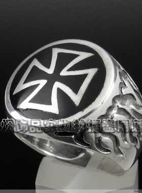 紫烟饰品925银复古个性火焰铁