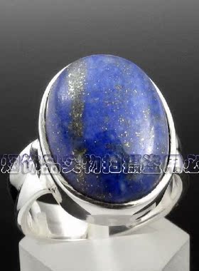 泰国925银天然青金石女士戒指