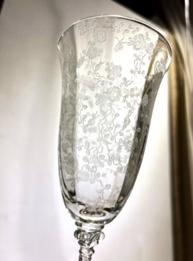 新品蚀刻剑桥玫瑰点系列冰茶杯