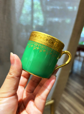 宫廷风绿色鎏金咖啡杯摩卡杯