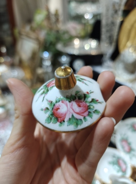 手绘玫瑰花小咖啡壶茶壶