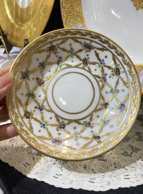 新品 老巴黎手绘鎏金咖啡杯