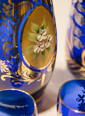 空瓶酒杯玻璃手工艺术欧式风摆件