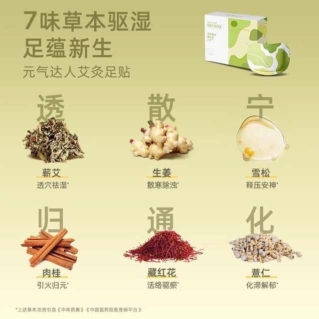 Vitality Master Herbal Mugwort Warming Foot Patch Warming Foot Warming Artifact Steam Foot Sole Self-heating Baby Sanyinjiao Naked Foot Patch