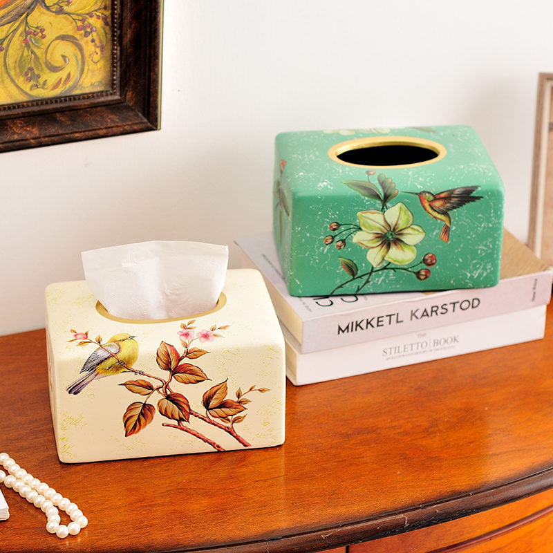 新中式客厅纸巾盒茶几家用餐桌抽纸盒餐巾创意抽纸卧室纸抽盒 - 图0
