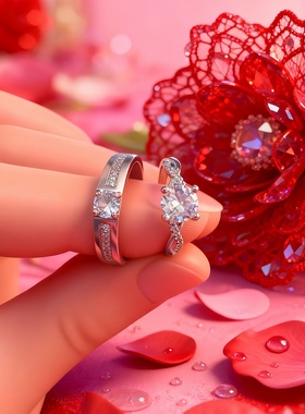 仿真钻戒情侣戒指结婚仪式道具