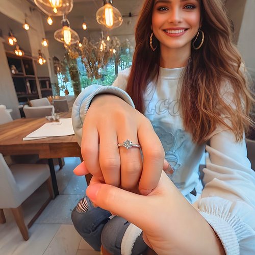 仿真婚戒情侣假钻戒一对结婚对戒钻石求婚礼六爪戒指交换仪式用 - 图3