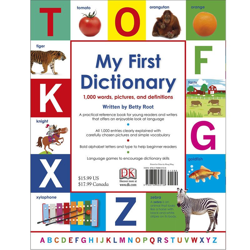现货DK出版 我的第一本词典 my first dictionary 少儿英文  1000个英语初级词汇 博物大百科 童书 启蒙认知字典 英文原版英语书籍