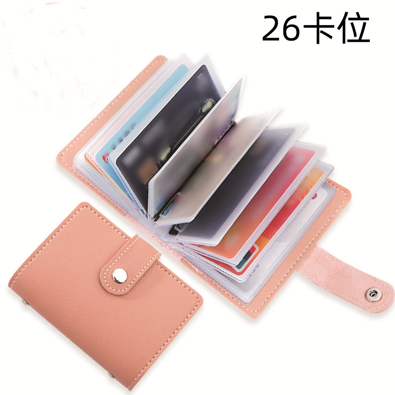 男女款透明多层多页多卡位翻页卡包皮质大容量薄款证件银行收纳包 - 图0