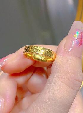 不掉色或碎碎冰戒指爆闪素圈食指戒女个性百搭钛钢不掉色