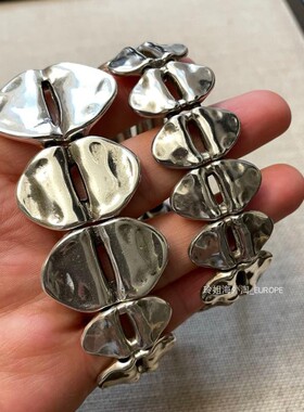 国/现西班牙潮牌UNODE50夸张圆片牛皮手链手工欧美轻奢手工做旧