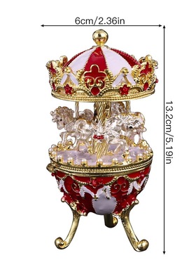 镶钻手工彩绘合金旋转木马戒指盒