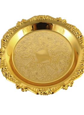 欧式复古金色浮雕小托盘
