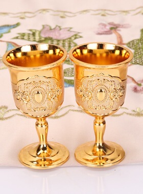 欧式合金电镀高脚白酒杯摆件