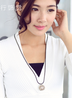 金属绕线鸟巢珍珠长款日韩风项链