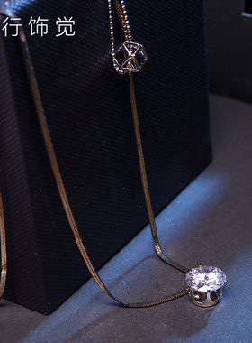 流行单颗圆钻锆石不对称日韩时尚