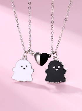 儿童项链女童高颜值一对闺蜜二人三人款磁吸姐妹友谊信物锁骨链女