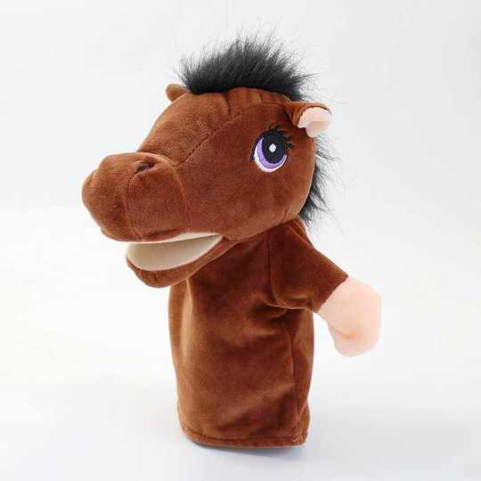 Animal hand puppet toy mouth horse doll parent-child game storytelling cartoon horse glove doll doll