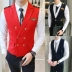 Trống ít đồng phục phù hợp với vest nam Slim xu hướng tóc stylist huy hiệu vest thanh hộp đêm ktv quần áo làm việc - Dệt kim Vest Dệt kim Vest