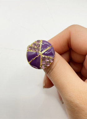 其他女合金夸张戒指复古滴釉时尚