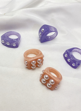 树脂弹力戒指百搭时尚气质