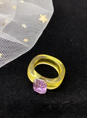 开口弹力树脂戒指百搭滴釉日常