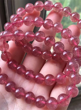 捡漏女款草莓籽深红招桃花手链