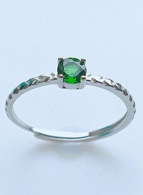 女s925银透辉石戒指简约小众轻奢