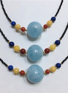 捡漏原创天然海蓝宝吊坠尖晶石