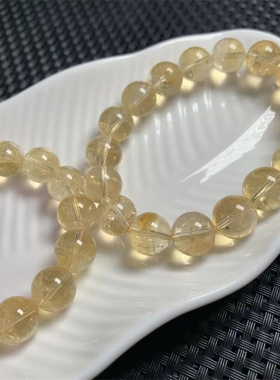 男女款天然黄水晶手链大尺寸圆珠