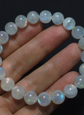 马岛幻彩月光石手链彩虹蓝月光