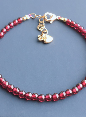 女天然石榴石14K金轻奢夏季百搭