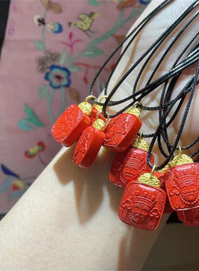 女款朱砂吊坠财神锁骨链礼物