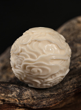 鹿角雕刻根付配饰祥云圆珠单珠隔珠文玩手串配件吊坠diy散珠饰品