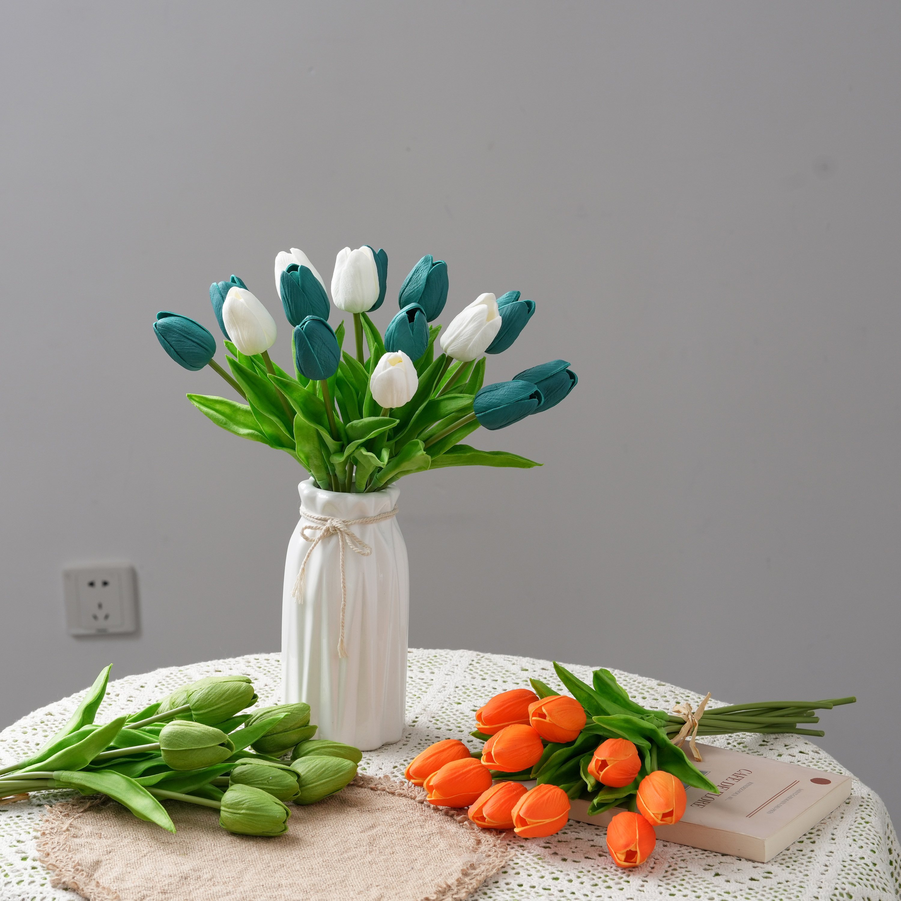 仿真郁金香插花假花婚礼商场造景装饰花艺茶几餐桌摆件拍摄手捧花,淘宝优惠券,粉丝福利购,淘宝优惠卷