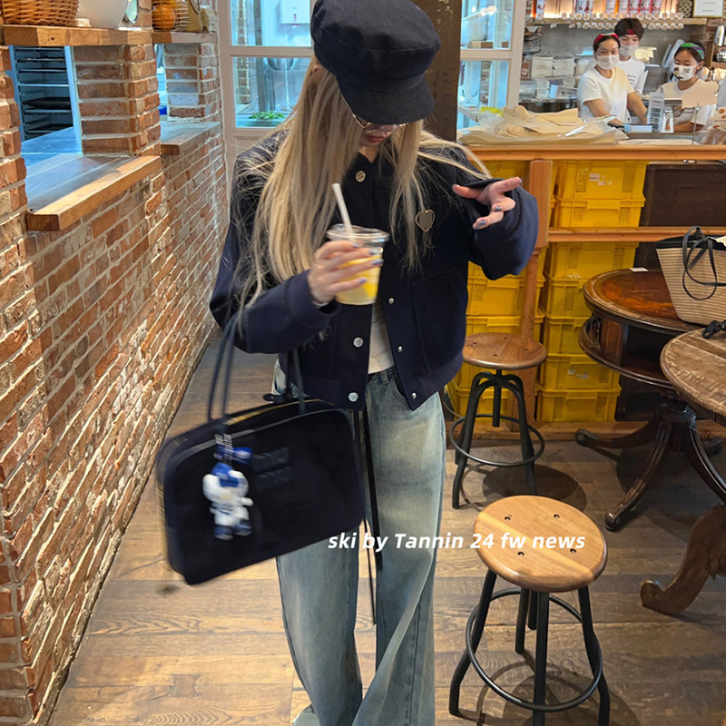 ski byTannin赤兔蓝调时刻撞色抽绳牛仔裤女新高腰休闲直筒阔腿裤,淘宝优惠券,粉丝福利购,淘宝优惠卷