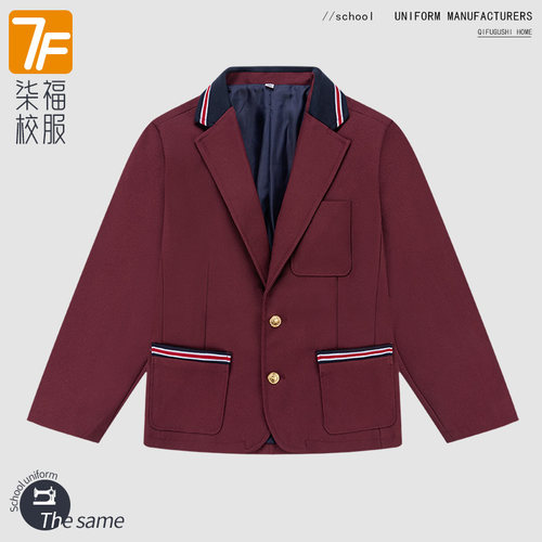 男女童校服春秋校服中小学生藏青色英伦学院风修身西服校服13Z103 - 图1