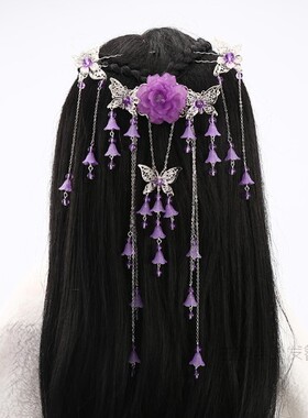 古风汉服头饰手工弹簧发夹