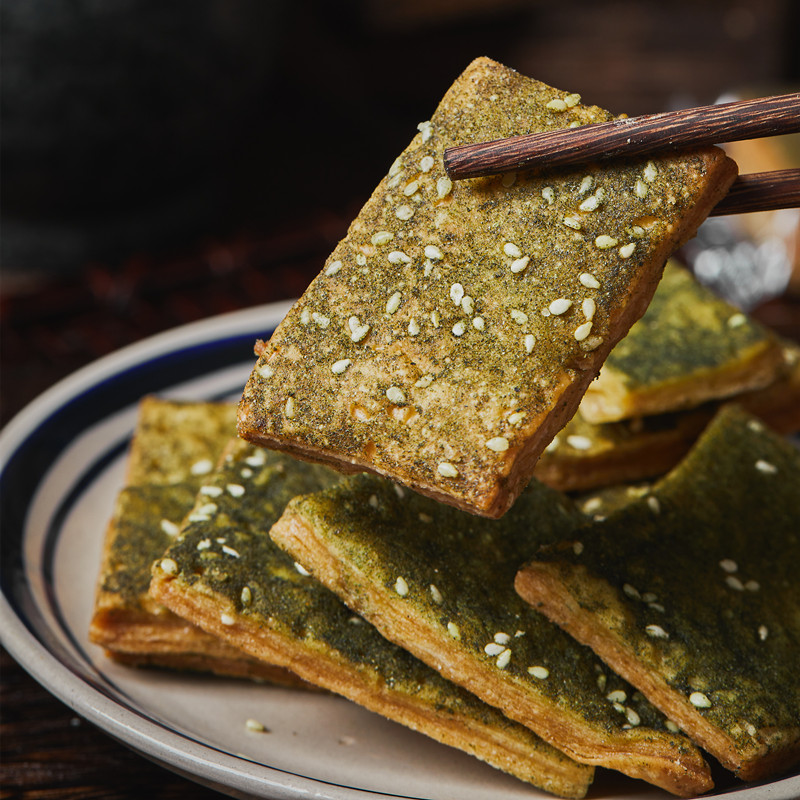 宁波特产苔菜千层饼海苔千层饼蒋氏老家海苔芝麻薄脆饼干传统点心 - 图1