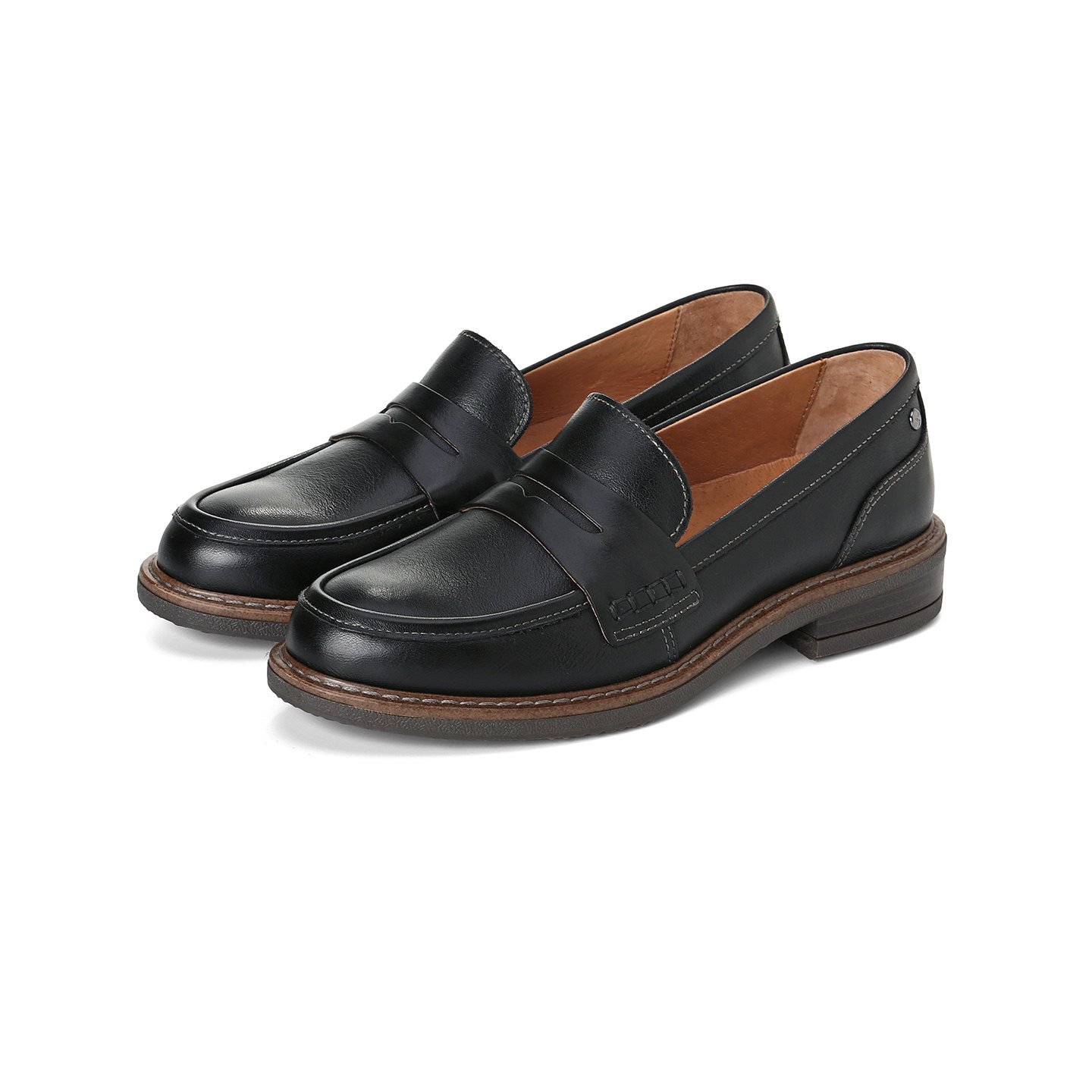 Pikolinos派高雁秋季牛皮粗跟中口圆头套脚乐福鞋PL257904,淘宝优惠券,粉丝福利购,淘宝优惠卷