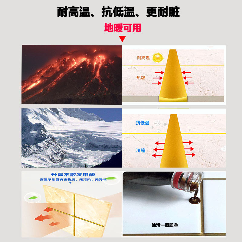 瓷砖地砖美缝剂家专用厨房防水防霉勾填充缝隙贵族金银灰色真瓷胶