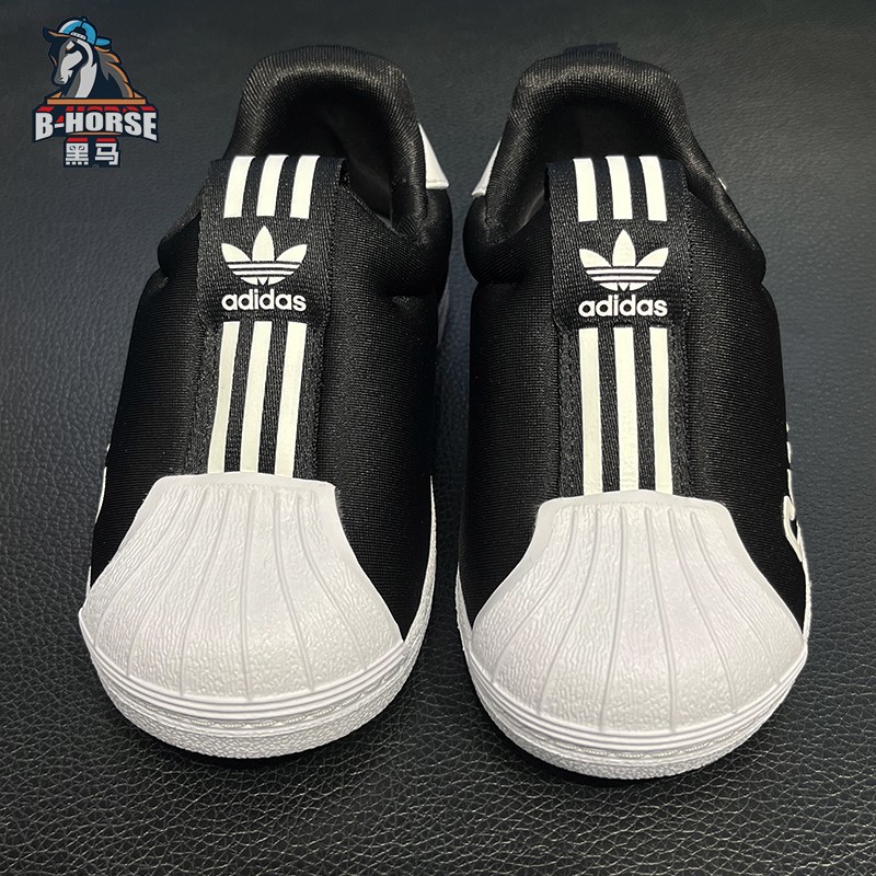 Adidas阿迪达斯三叶草儿童板鞋透气舒适贝壳头一脚蹬运动鞋EG3406 - 图3