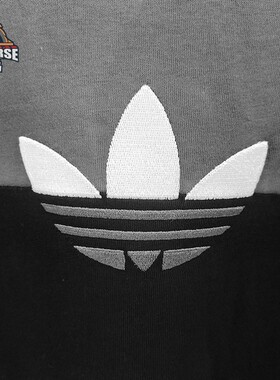 Adidas阿迪达斯拼接纯棉圆领短袖