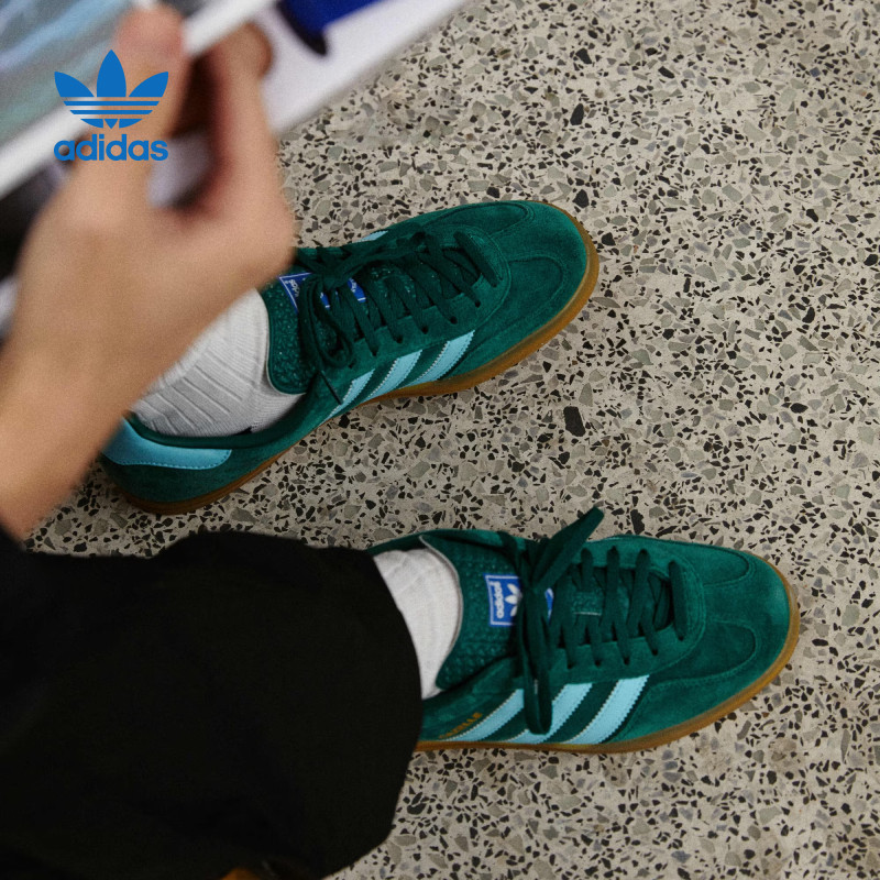 阿迪达斯三叶草男女德训鞋GAZELLEINDOOR低帮复古绿色板鞋IG9979,淘宝优惠券,粉丝福利购,淘宝优惠卷