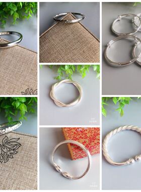 来料加工个性化风定做纯银手镯