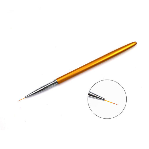 美甲细毛拉线笔指甲彩绘点画笔甲油胶勾线笔金属笔杆三支装彩绘笔 - 图1