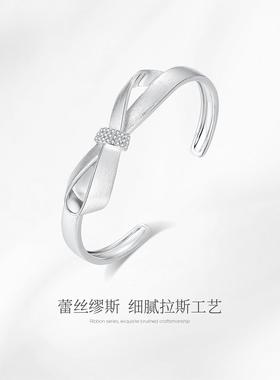 恋时空蕾丝缪斯花朵手链女轻奢小众精致蝴蝶结开口手镯子手饰