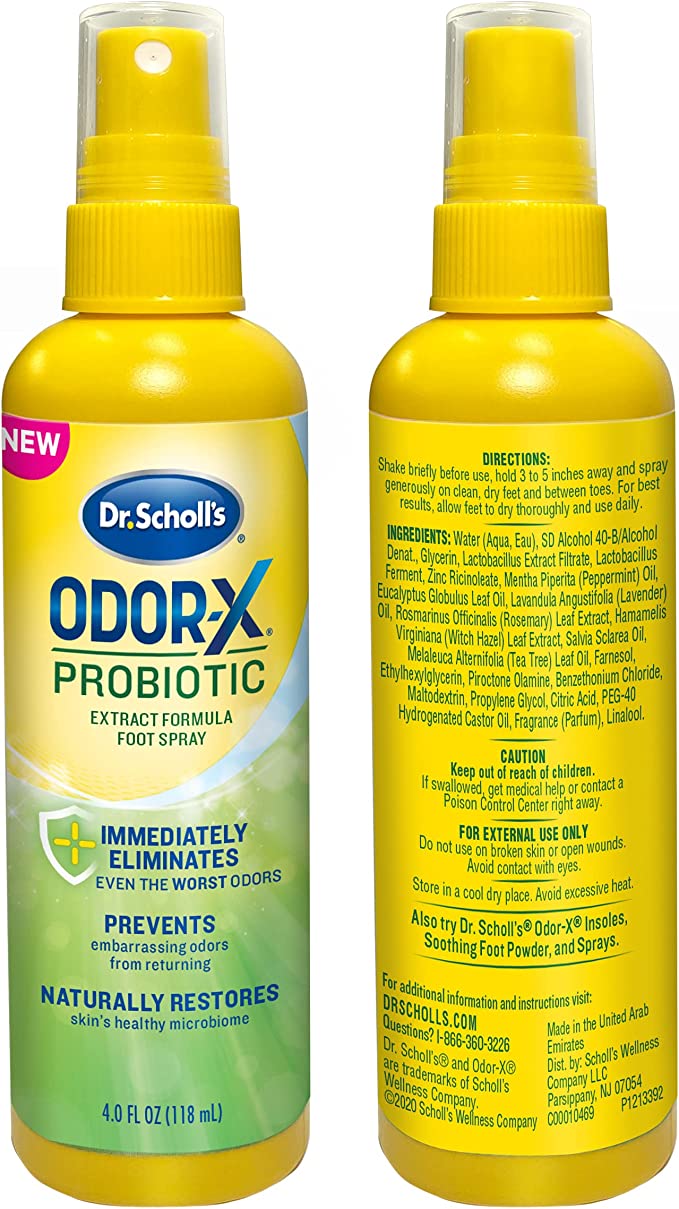 美国代购DrScholls Probiotic Foot Spray 4oz Immediately - 图0